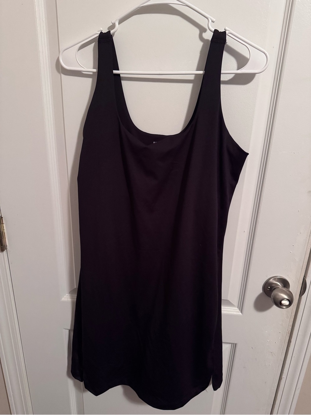 Classic Black Scoop Neck Women's Active Tank Dress